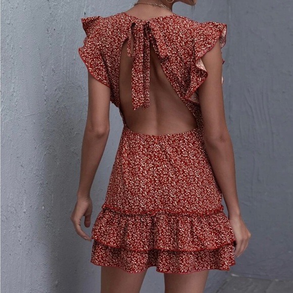 Ruffle Trim Floral Dress - Picture 4 of 4